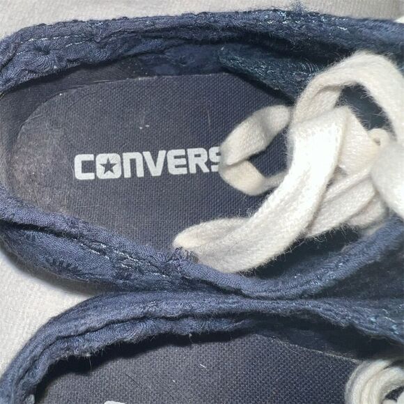 Converse Chuck Taylor All-Star Eyelet Lace Low Canvas Shoe Navy/Red/White Size 7 - Picture 9 of 10